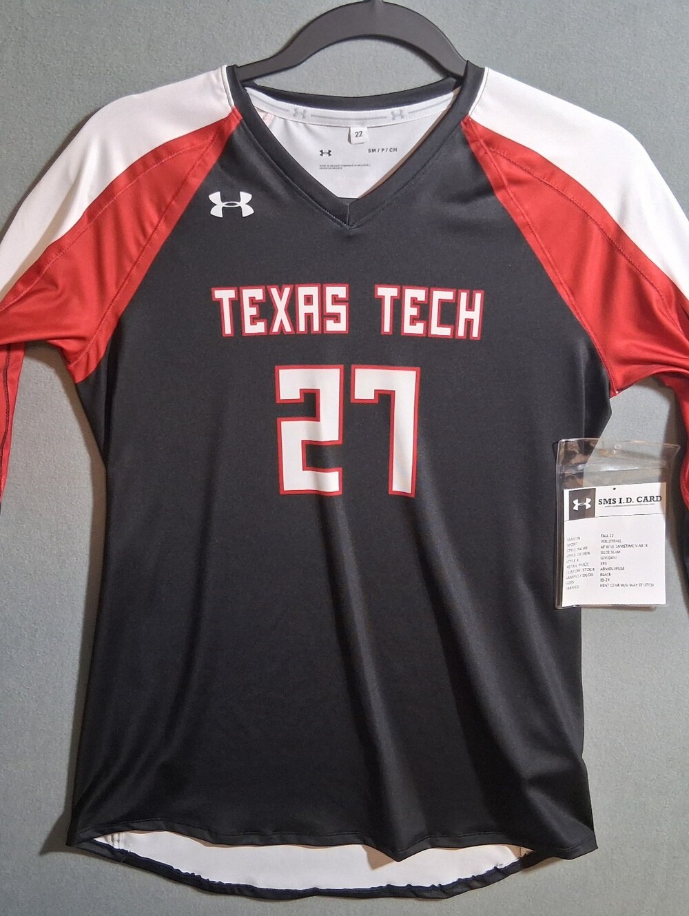 NWT Women's Small Under Armour Volleyball Jersey Texas Tech Red/Black